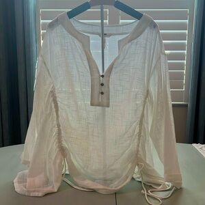 Free People White Tunic Top/Coverup Size Large